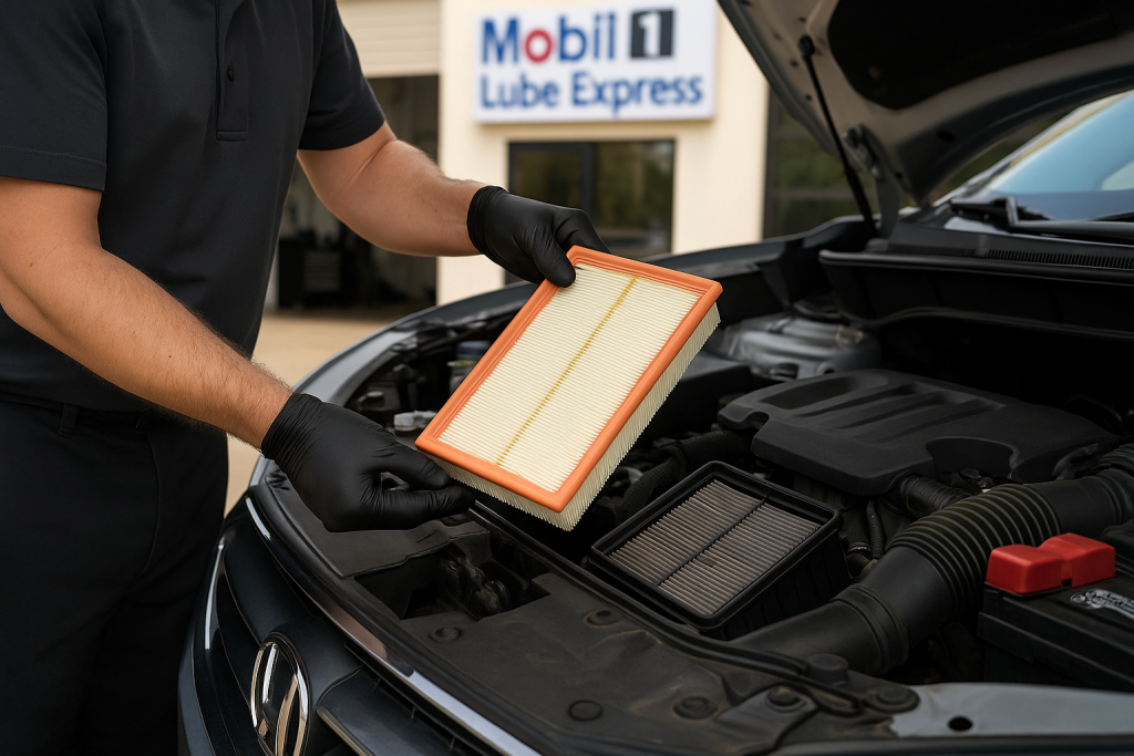 air filter replacement West Palm Beach technician at Mobil 1 Lube Express